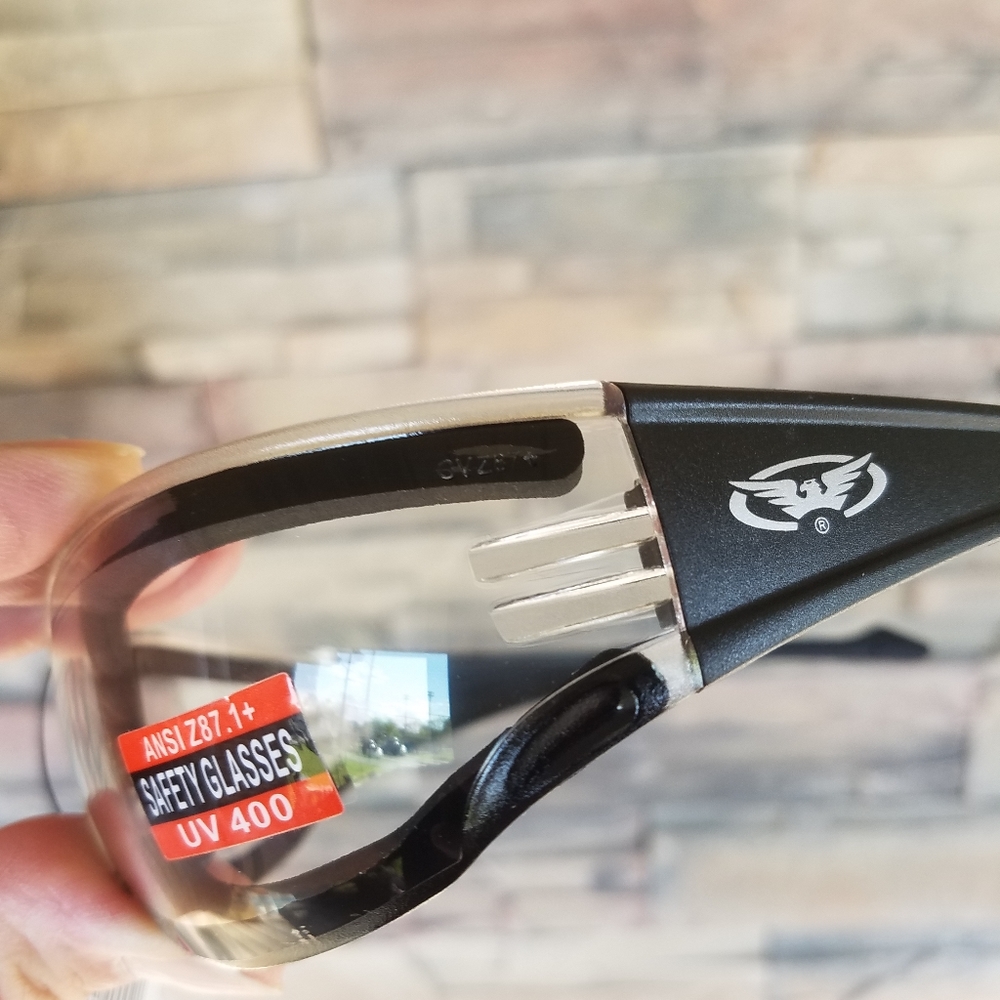 Z87 Clear Padded Motorcycle Moped Glasses Sunglass